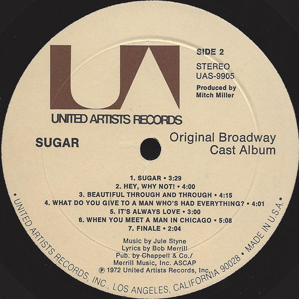 Robert Morse, Tony Roberts (9), Cyril Ritchard : Sugar (Original Broadway Cast Album) (LP, Album)