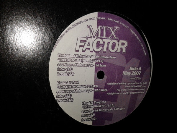 Various : Mix Factor (May 2007) (12", Comp)