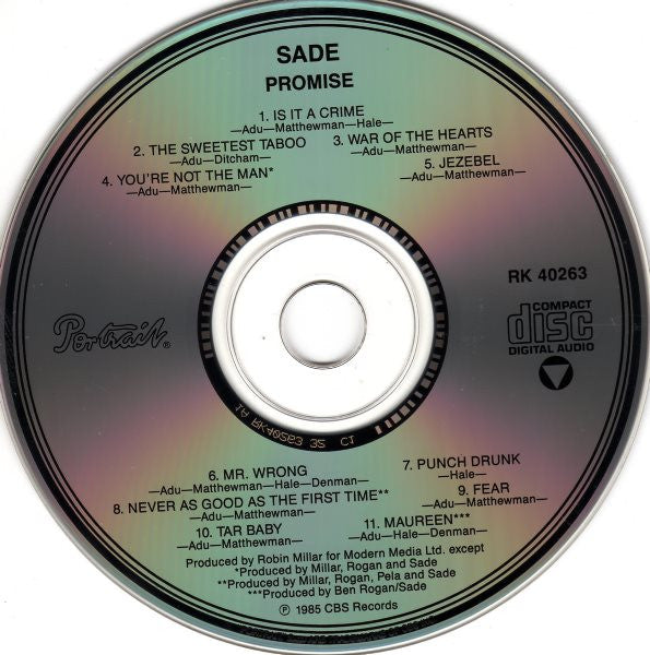 Sade : Promise (CD, Album, RP, Son)