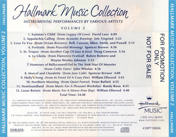 Various : Hallmark Music Collection (Relaxing Instrumental Music • Volume 2) (CD, Comp, Promo)