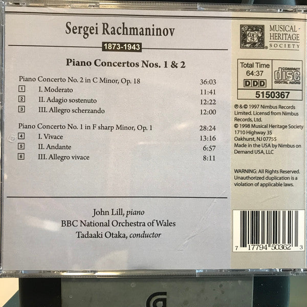 Rachmaninov* : Piano Concertos Nos. 1 & 2 (CD, Club, RE)