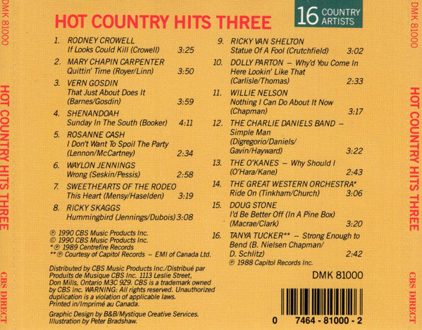 Various : Hot Country Hits Three (CD, Comp)