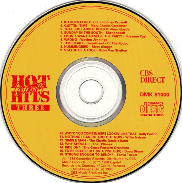 Various : Hot Country Hits Three (CD, Comp)