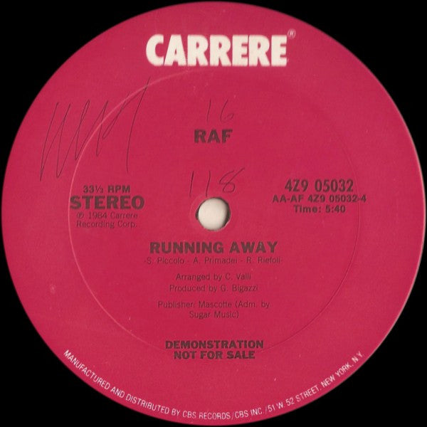 RAF (5) : Self Control (12", Promo)