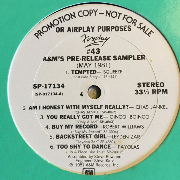 Various : Foreplay #43 (LP, Promo, Smplr)