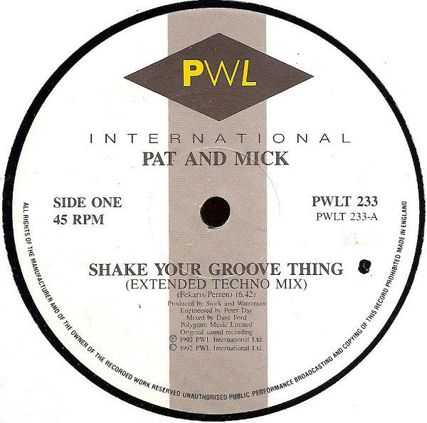 Pat & Mick : Shake Your Groove Thing (12")