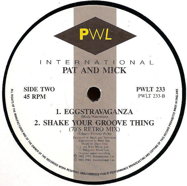Pat & Mick : Shake Your Groove Thing (12")