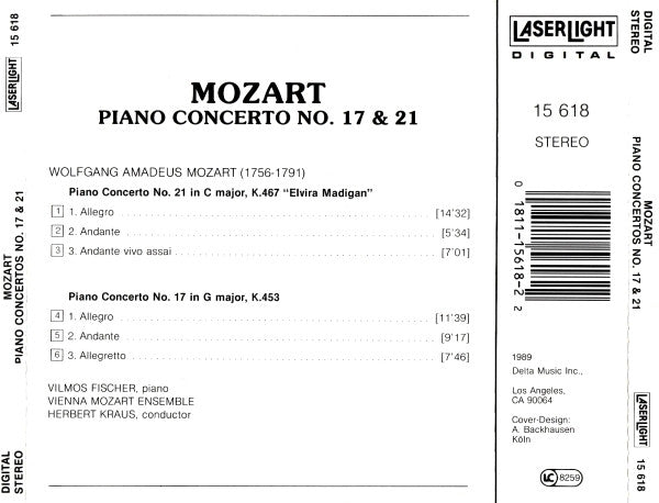 Mozart* - Vilmos Fischer, Herbert Kraus, Vienna Mozart Ensemble* : Piano Concertos No.17, No.21 »Elvira Madigan« (CD)