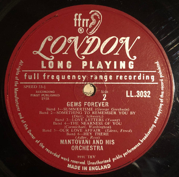 Mantovani And His Orchestra : Gems Forever (LP, Album, Mono, Roc)