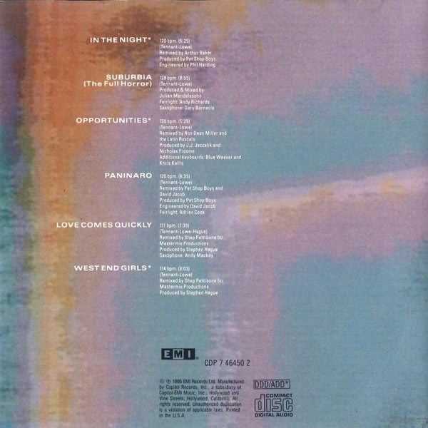 Pet Shop Boys : Disco (CD, Comp, RE)