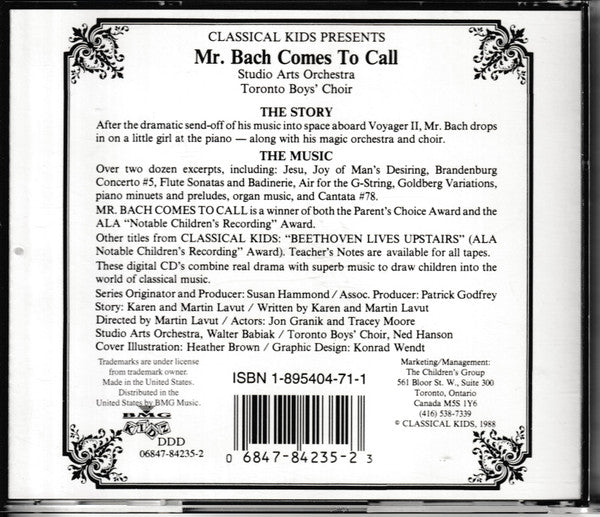 Bach*, Studio Arts Orchestra, The Toronto Boys' Choir* : Mr. Bach Comes To Call (CD, Album)