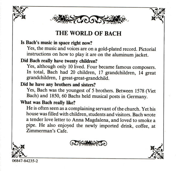 Bach*, Studio Arts Orchestra, The Toronto Boys' Choir* : Mr. Bach Comes To Call (CD, Album)