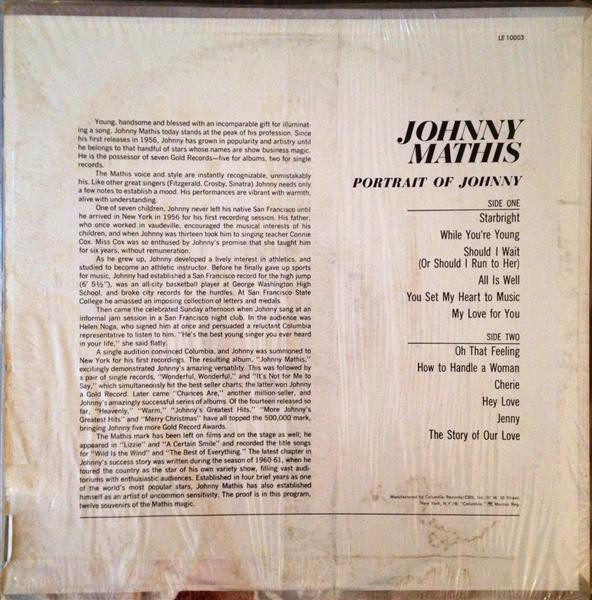 Johnny Mathis : Portrait Of Johnny (LP, Comp, RE)