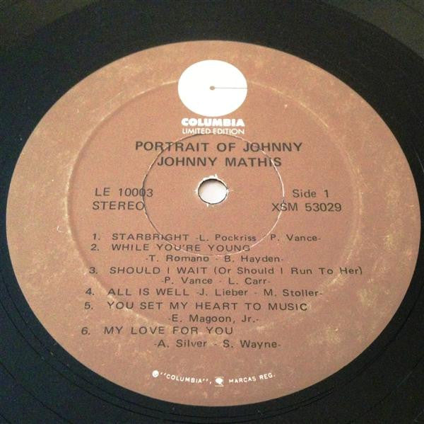 Johnny Mathis : Portrait Of Johnny (LP, Comp, RE)