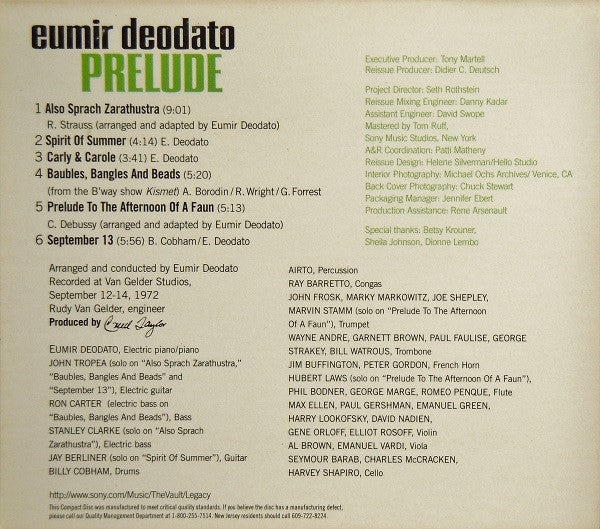 Deodato* : Prelude (CD, Album, RE, RM)