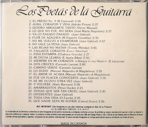 Los Poetas De La Guitarra : 25 Éxitos (CD, Comp, RE)