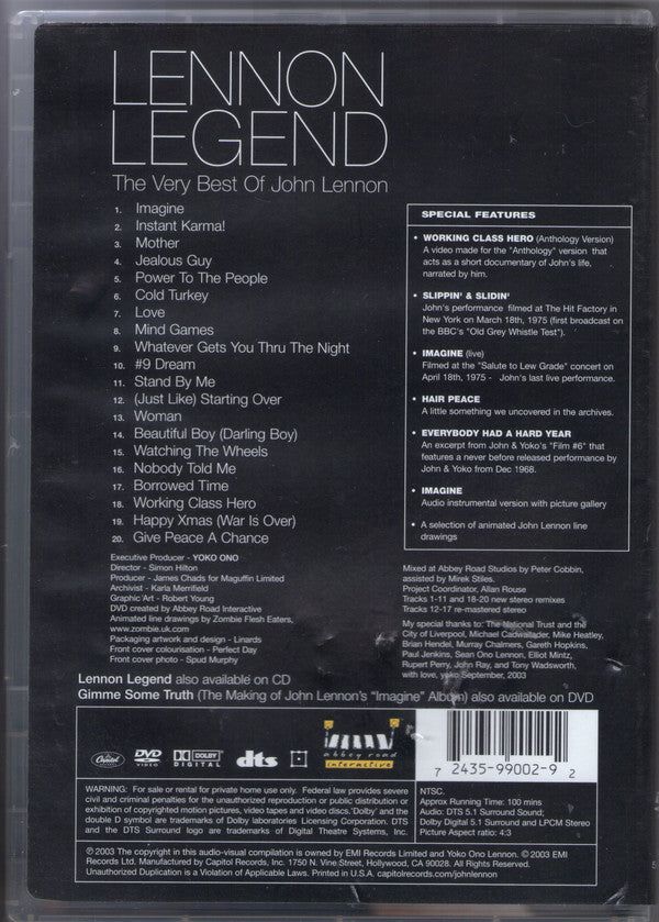 John Lennon : Lennon Legend - The Very Best Of John Lennon (DVD-V, Comp, Multichannel, NTSC)
