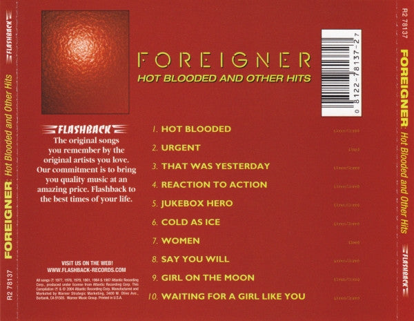 Foreigner : Hot Blooded And Other Hits (CD, Comp, RM)