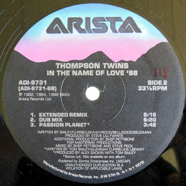 Thompson Twins : In The Name Of Love '88 (12")