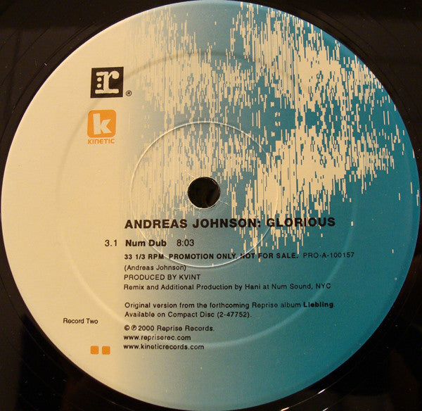 Andreas Johnson : Glorious (2x12", Promo)