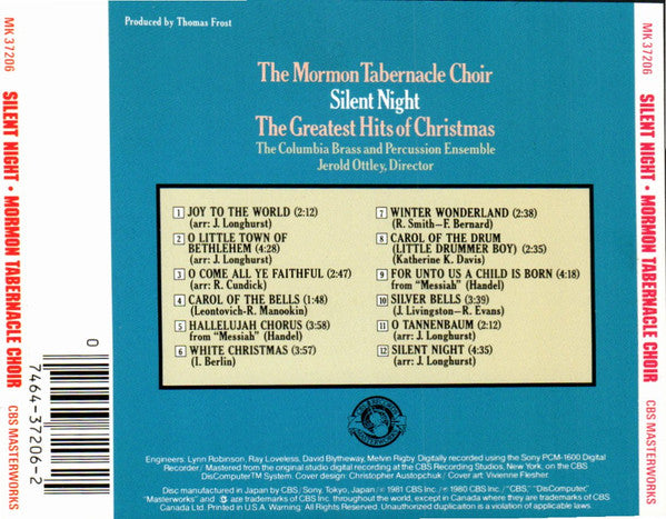 The Mormon Tabernacle Choir* / The Columbia Brass And Percussion Ensemble : Silent Night: The Greatest Hits Of Christmas (CD, RE)