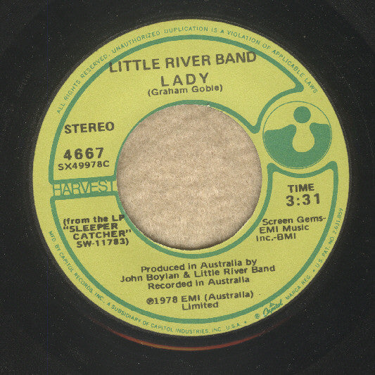 Little River Band : Lady (7", Jac)