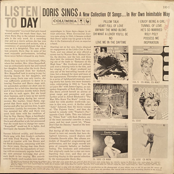 Doris Day : Listen To Day (LP)