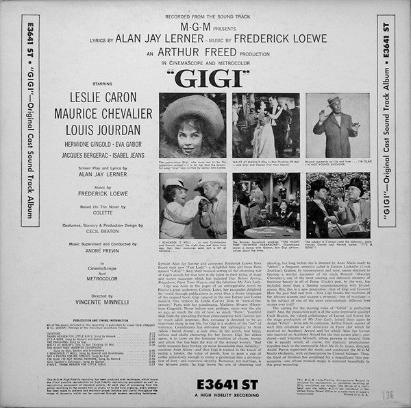 Various : "Gigi" - Original Cast Sound Track Album (LP, Album, Mono, Yel)