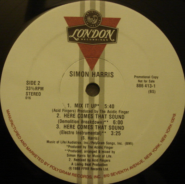 Simon Harris : Here Comes That Sound (12", Promo)