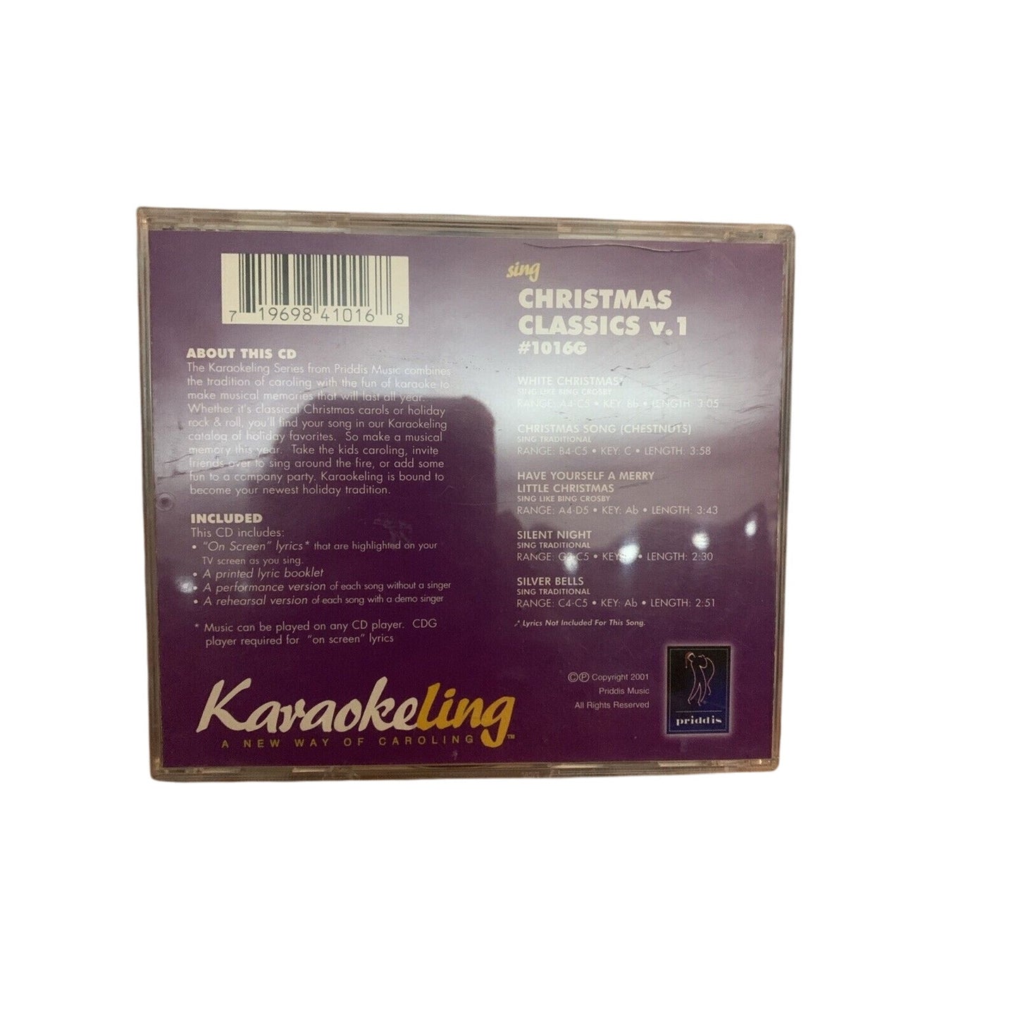 Sing Christmas Classics Vol. 1 by Karaoke (CD, Nov-1998, Priddis)