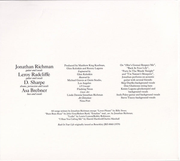 Jonathan Richman And The Modern Lovers* : Back In Your Life (CD, Album, RE)