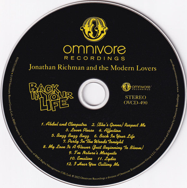 Jonathan Richman And The Modern Lovers* : Back In Your Life (CD, Album, RE)