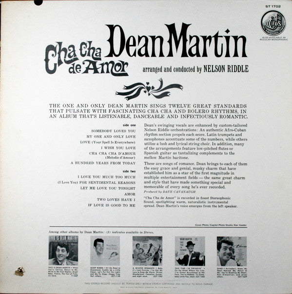 Dean Martin : Cha Cha De Amor (LP, Album, Scr)