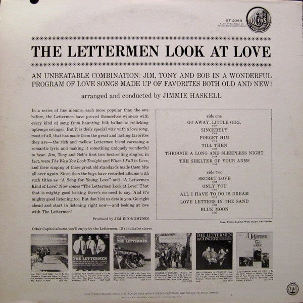 The Lettermen : Look At Love (LP, Album, Scr)