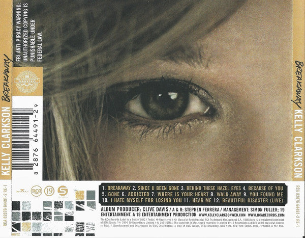 Kelly Clarkson : Breakaway (CD, Album, RE, Son)