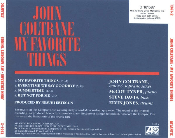 John Coltrane : My Favorite Things (CD, Album, Club, RE)