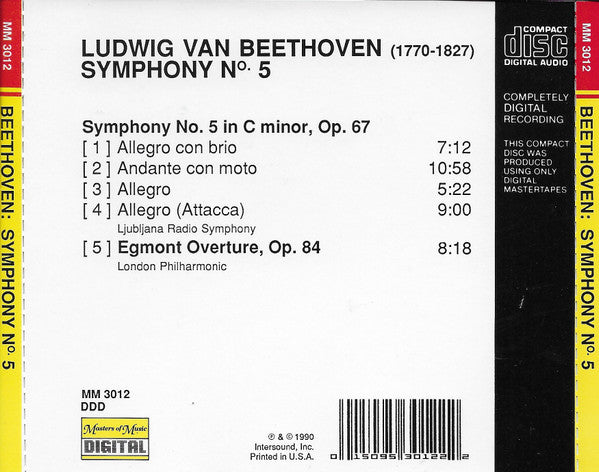 Beethoven* : Symphony No. 5 In C Minor • Egmont Overture (CD)