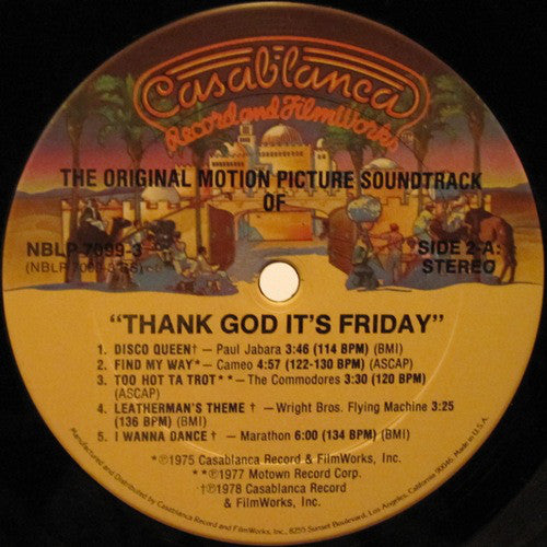 Various : Thank God It's Friday (The Original Motion Picture Soundtrack) (2xLP, Album, Als + 12", S/Sided, Single)