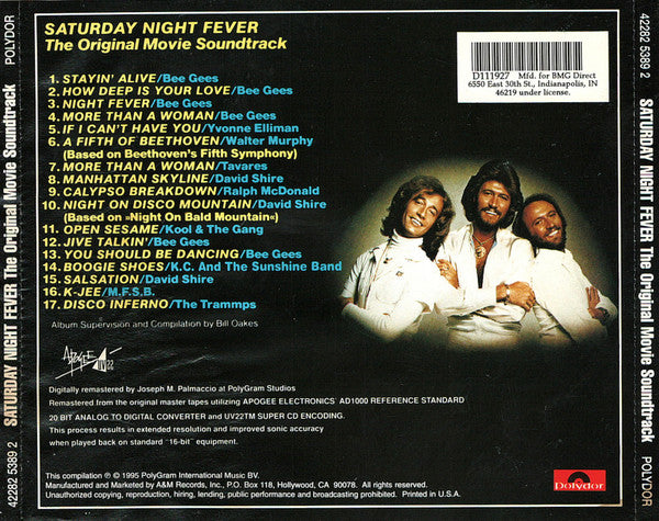 Various : Saturday Night Fever (The Original Movie Sound Track) (CD, Album, Comp, Club, RE, RM, PMD)