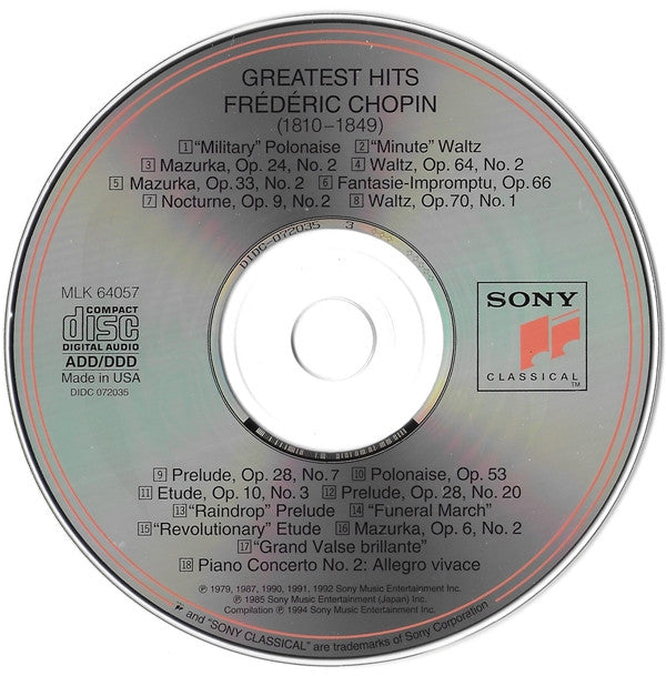 Chopin* : Chopin Greatest Hits (CD, Comp)