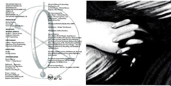 Michael Shrieve / Steve Roach : The Leaving Time (CD, Album, RP)