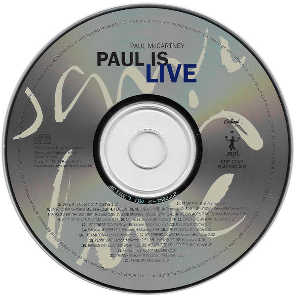 Paul McCartney : Paul Is Live (CD, Album)