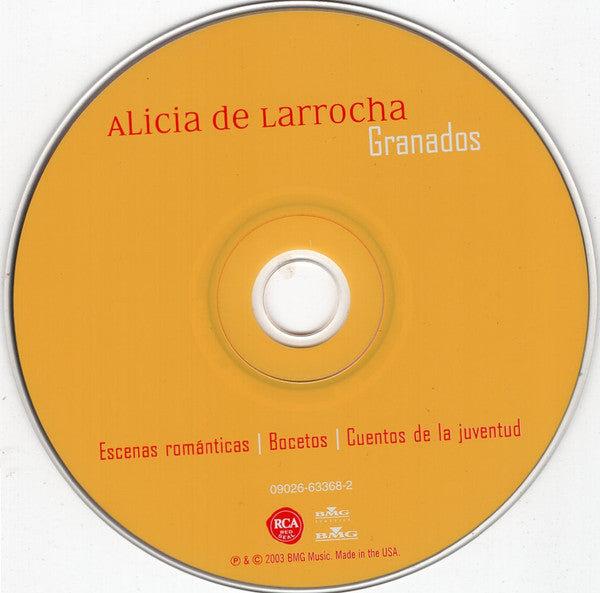Granados* - Alicia De Larrocha : Escenas Románticas • Bocetos • Cuentos De La Juventud (CD, Album)