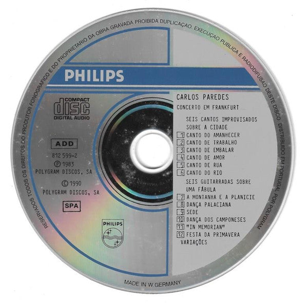 Carlos Paredes : Concerto Em Frankfurt (CD, Album, RE)