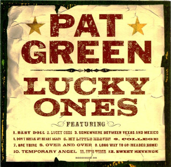 Pat Green (2) : Lucky Ones (CD, Album)
