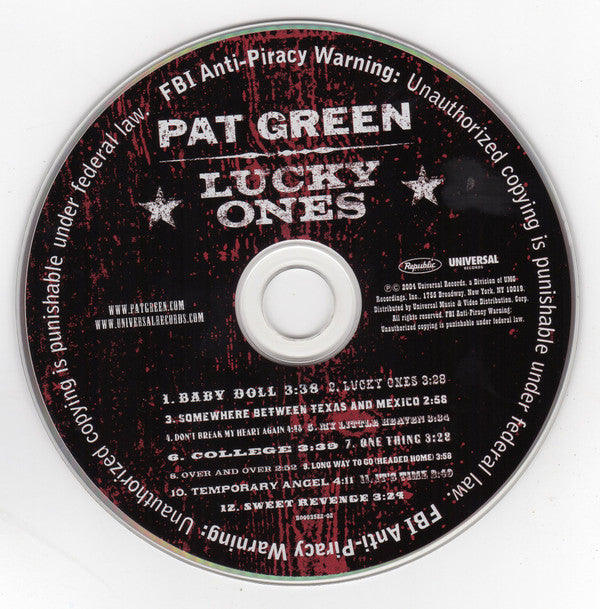 Pat Green (2) : Lucky Ones (CD, Album)