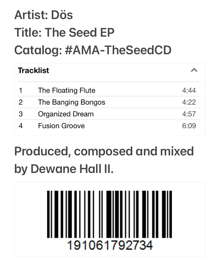 Dös - The Seed EP (White Label) [CD]