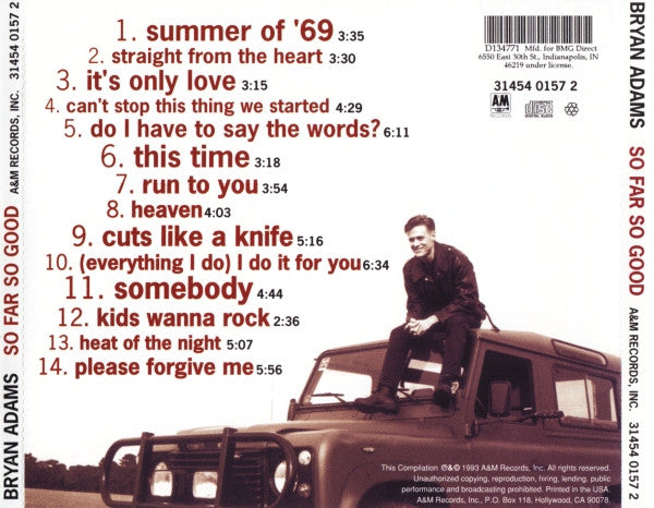 Bryan Adams : So Far So Good (CD, Comp, Club, RE, PMD)