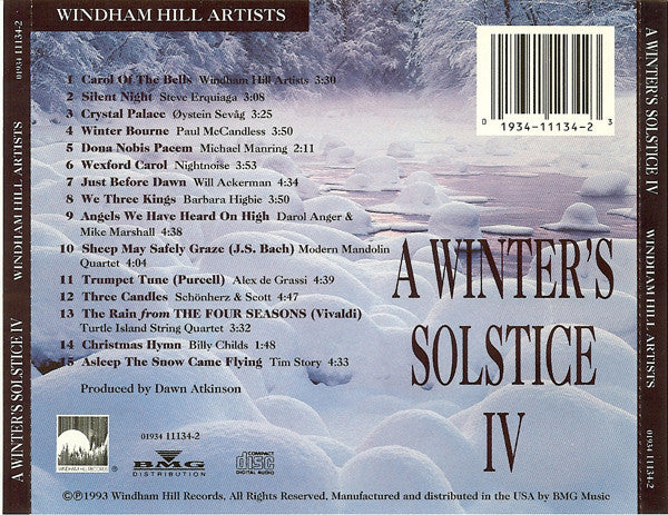 Windham Hill Artists : A Winter's Solstice IV (CD, Album, Smplr)