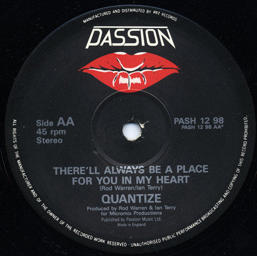 Quantize : Stop! In The Name Of Love / There'll Always Be A Place For You In My Heart (12")